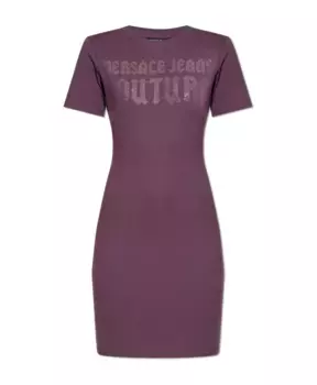 Платье с логотипом Versace Jeans Couture, фиолетовый