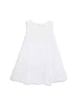 Платье с люверсами для маленьких девочек и девочек, расшитое бисером Ranee'S, белый