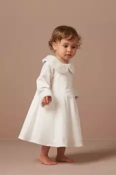 Платье с меховым воротником Габриэль Angel & Rocket, белый