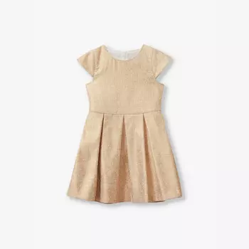 Платье с металлизированной тканой отделкой и рукавами-крылышками 4-9 лет Reiss, золотой