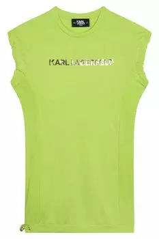 Платье с модалом и набивкой Karl Lagerfeld, зеленый