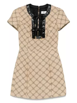 Платье с монограммой и жаккардом Elisabetta Franchi, нейтральный