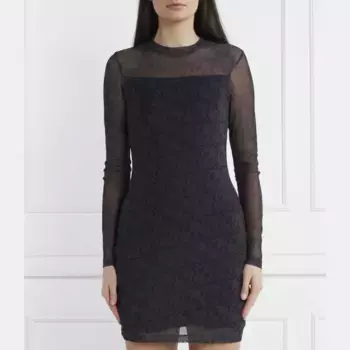Платье с монограммой Karl Lagerfeld, черный