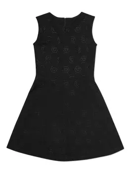 Платье с монограммой Philipp Plein Junior, черный