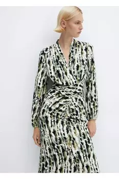 Платье с морщинистым узором Mango, экрю