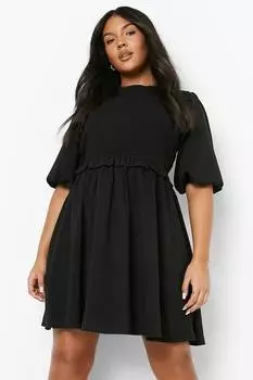 Платье с мощными рукавами plus Boohoo, черный