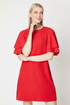 Платье с объемными рукавами-фонариками Debenhams, красный