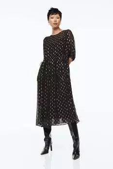 Платье с объемными рукавами H&M, черный