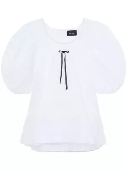 Платье с объемными рукавами и бантом Simone Rocha, белый