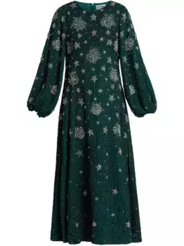 Платье с объемными рукавами ILTA, зеленый