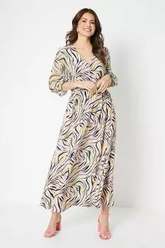 Платье с объемными рукавами на талии Wallis, мультиколор