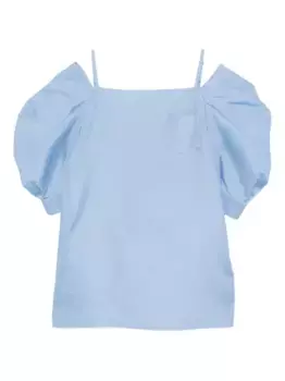 Платье с объемными рукавами SACAI, синий