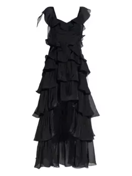 Платье с оборками AllSaints, черный