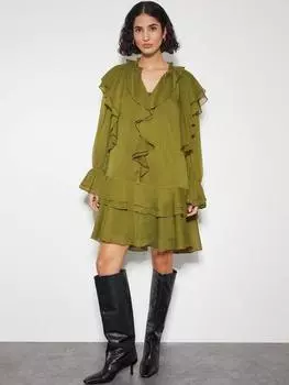 Платье с оборками ария Monsoon, оливковый