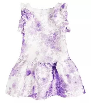 Платье с оборками и цветочным принтом Monnalisa, мультиколор