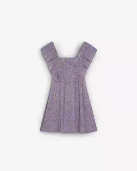 Платье с оборками и цветочным принтом Scalpers, сиреневый