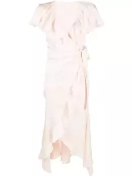 Платье с оборками и запахом Philosophy Di Lorenzo Serafini, розовый