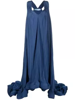 Платье с оборками на подоле Lanvin, синий