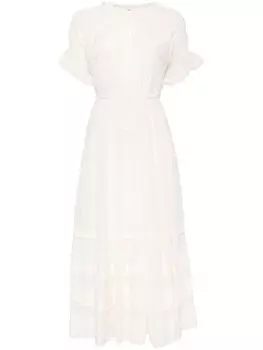 Платье с оборками Ulla Johnson, нейтральный цвет