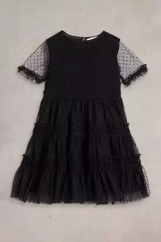 Платье с оборками White Stuff, черный