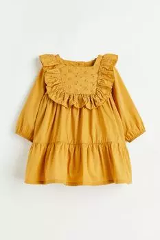 Платье с оборкой H&amp;M, горчица желтая