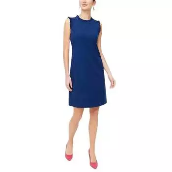 Платье с оборкой на шее в темно-синем цвете J.Crew