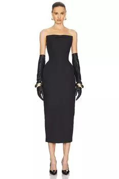 Платье s-образного силуэта с бантом Helsa, черный