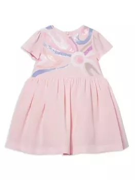 Платье с отделкой из мармо PUCCI Junior, розовый