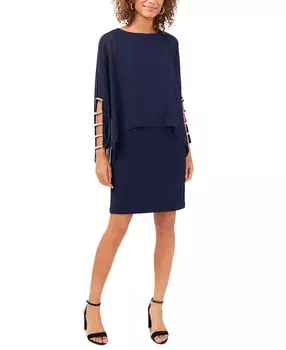 Платье с отделкой лесенкой MSK, синий