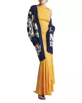 Платье с открытой спиной Etro, оранжевый