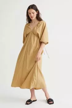 Платье с открытой спиной H&amp;M, бежевый