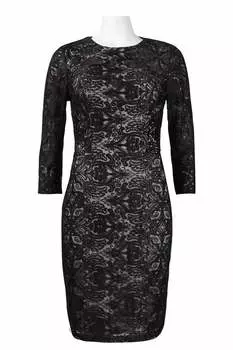 Платье с открытой спиной и орнаментальным мотивом черного цвета Suewong