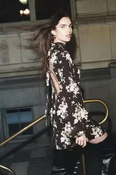 Платье с открытой спиной и завязками H&M, коричневый