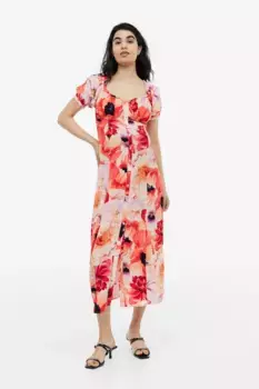 Платье с открытыми плечами H&M, мультиколор