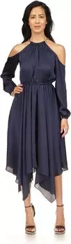 Платье с открытыми плечами и цепочкой на шее MICHAEL Michael Kors, цвет Midnight Blue