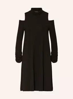 Платье с открытыми плечами из трикотажа Ana Alcazar, черный