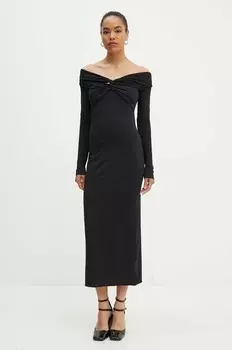 Платье с открытыми плечами Rotate, черный