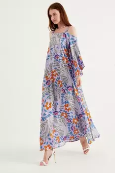 Платье с открытыми плечами Tbn, фиолетовый