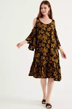 Платье с открытыми плечами Tbn, коричневый