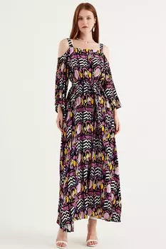 Платье с открытыми плечами Tbn, мультиколор