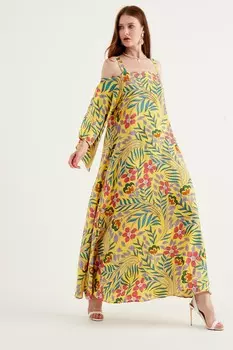 Платье с открытыми плечами Tbn, желтый