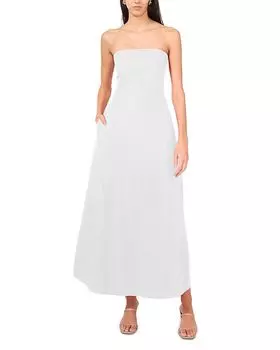 Платье с отрезным корсетом и сборкой без бретелей 1.STATE, белый