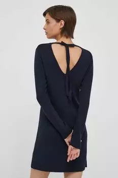 Платье с оттенком шерсти Darice Pepe Jeans, темно-синий