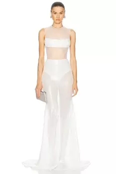 Платье с пайетками Alex Perry, белый