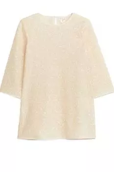 Платье с пайетками Arket, белый