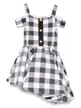 Платье с пайетками Balmain Kids, белый