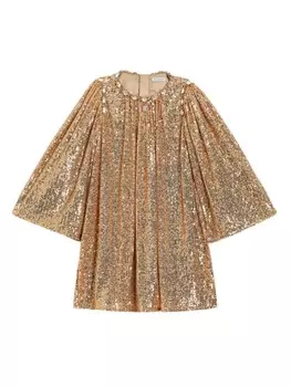 Платье с пайетками Dolce & Gabbana Kids, золотой