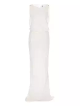 Платье с пайетками Elisabetta Franchi, белый