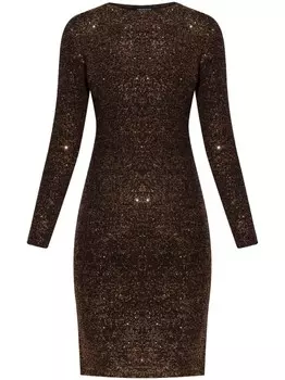 Платье с пайетками Fabiana Filippi, коричневый