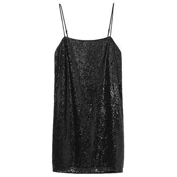 Платье с пайетками H&amp;M, черный/блеск